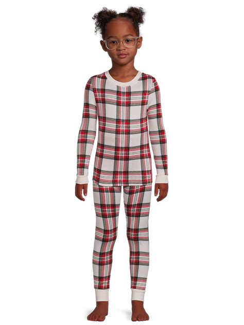 Holiday Girls Tight Fit Pajama Set - Cozy Sleepwear for Kids - Walmart.com