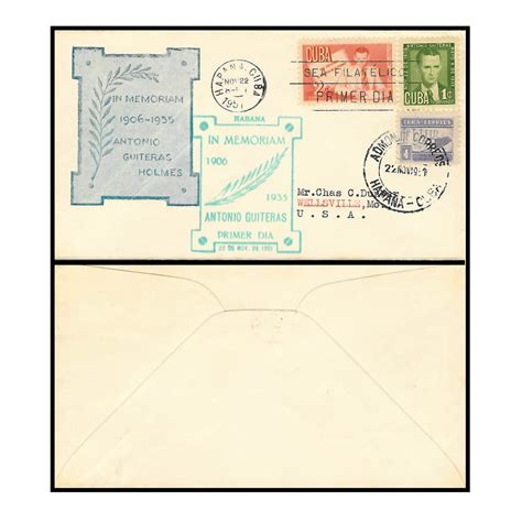 Vintage Cuba FDC First Day Cover Stamps > First Day Cover Guiteras ...