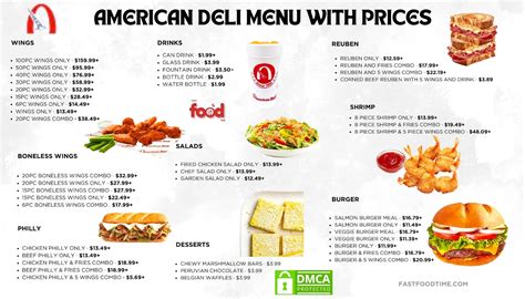 American Deli Menu With Prices | Order Online Delivery