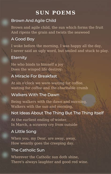 Sun Poems - Best Poems For Sun
