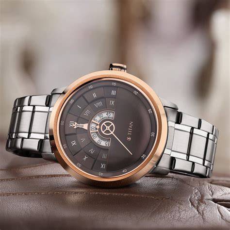 Titan Grandmaster Brown Dial Analog Stainless Steel Strap Watch for Me ...