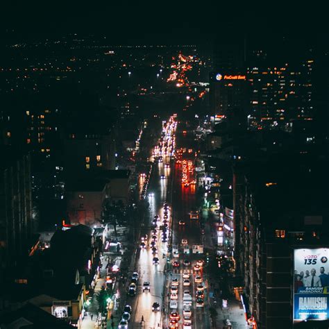 Download wallpaper 2780x2780 night city, street, aerial view, buildings ...