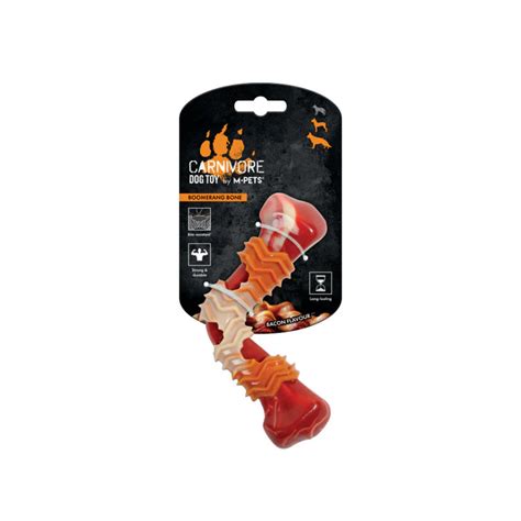 M-Pets CARNIVORE Dog Toy Boomerang Bone - Bacon scent | Rufftail