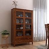 WOODSTAGE Sheesham Wood Kitchen Crockery Unit Cabinet Storage for ...