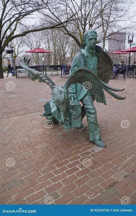 Statue of Author Edgar Allan Poe in the City of Boston - BOSTON ...