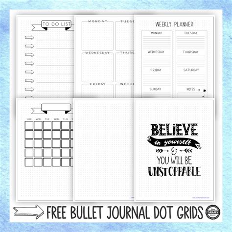 Bullet Journal Dot Grid Printable Journal Pages - FREE - Your Therapy ...