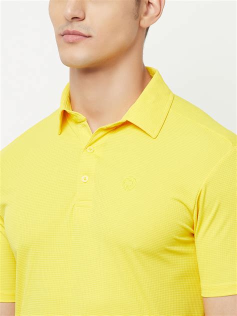 Dryfit textured sports & golf tshirt for men - Yellow TRUEREVO™