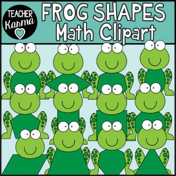 Frog Shapes Math Clipart by Teacher Karma | TPT