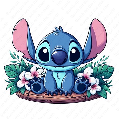 Stitch With Flowers Clipart, Cute Stitch Clipart, Stitch Png ...