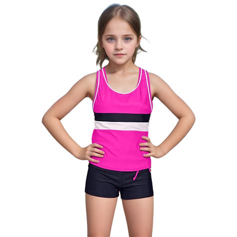 Gelikeya Girls Swimsuits Size 11-12 Little Girls' Summer Swimwear Two ...
