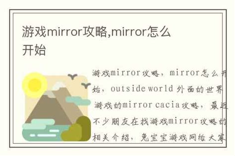 游戏mirror攻略,mirror怎么开始-兔宝宝游戏网
