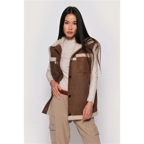 Brown Vests Coats | Luxury Fur Collection | Coveti