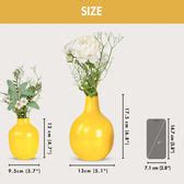 Metal Flower Vase set of 3 | Yellow