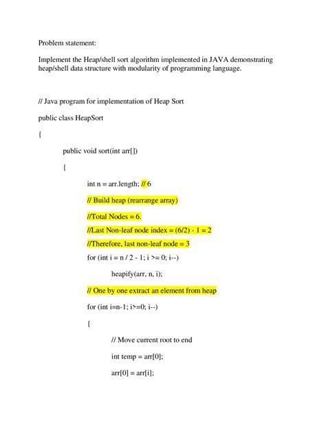 Image result for Heap Sort Java Code