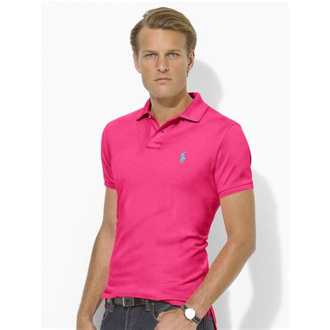 Mens Pink Polo Shirt