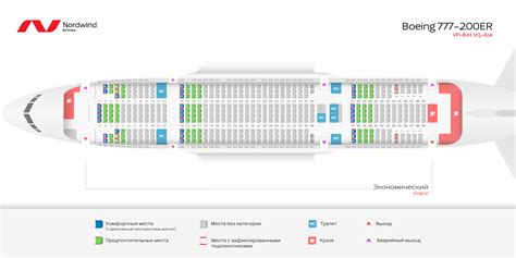 Схема салона Boeing 777-200 - Nordwind Airlines. Лучшие места в самолете