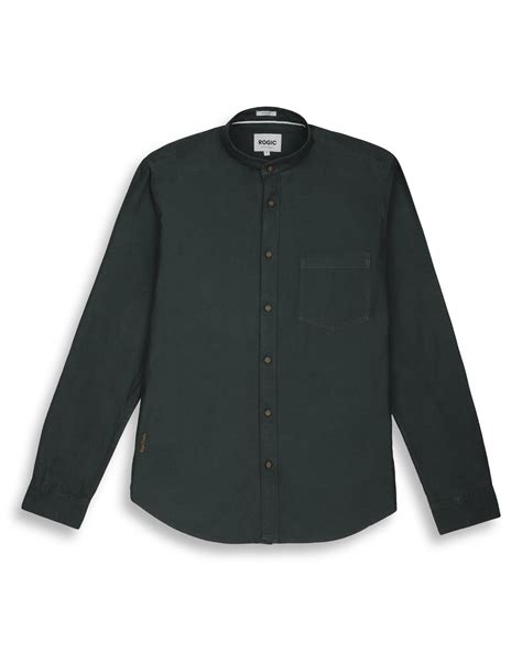 MAO COLLAR SHIRT IN SAPE GREEN – www.rogic.in
