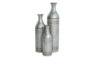 Set of 3 Gray Metal Floor Vases | Bob's Discount Furniture & Mattress Store