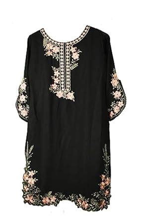Buy Silakaari Women's Black Fancy Pakistani Stylish Embroidery Kurti ...