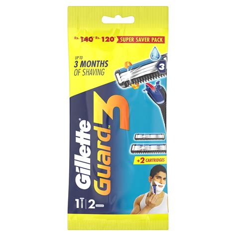 Buy Gillette Guard 3 Single Razor With 2 Blades - Men Online at Low ...