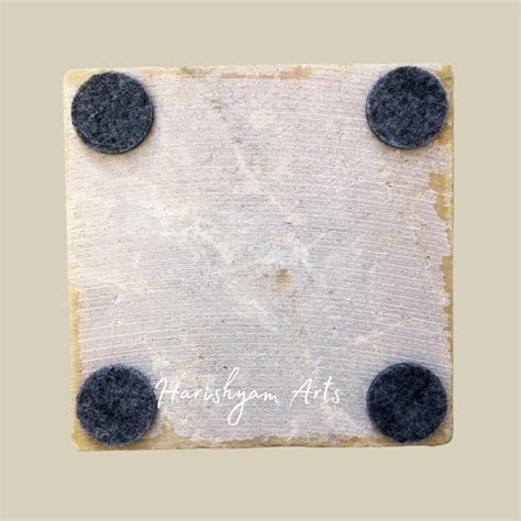 Rustic Marble Stone Coasters Set of 6 Pale Matt Natural Chunky Heavy T