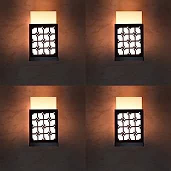 Tornado Wooden Square Shape Wall Lamp Light with All Fixture,Compatible ...