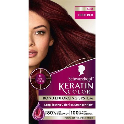 Schwarzkopf Keratin Color Permanent Hair Color - 5.88 Deep Red - Shop ...