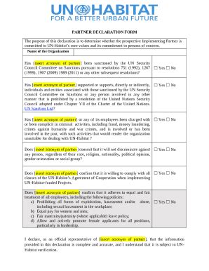 Online PARTNER DECLARATION The ... Doc Template | pdfFiller