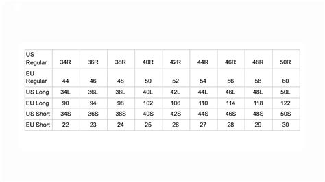 Euro Jacket Sizes – European Pants Size Chart – PSWOD