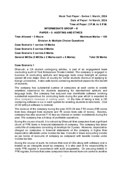 MTP 17 52 Questions 1710390769 - Mock Test Paper - Series I: March ...