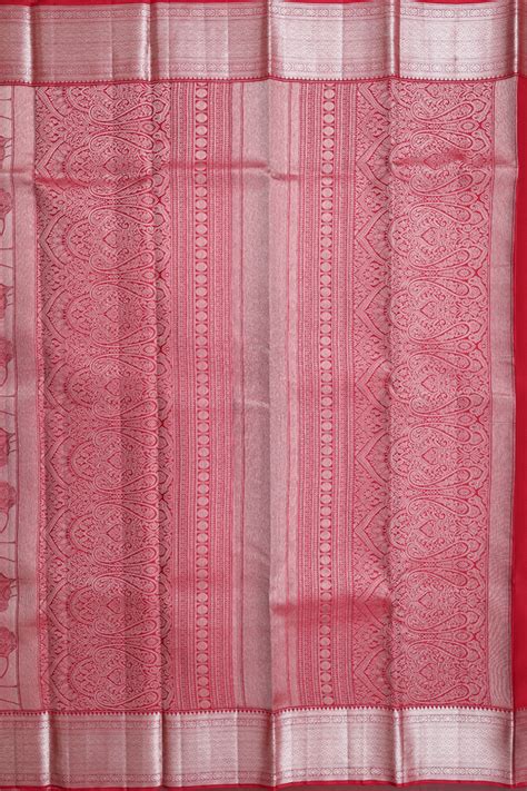 Kanchipuram Silk Saree In Tissue Dual Tone With Floral Design