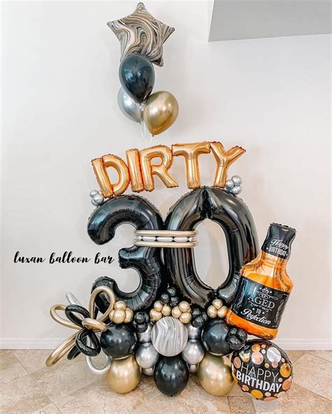 Dirty Thirty Balloon Bouquet for 50th Birthday Party Decorations