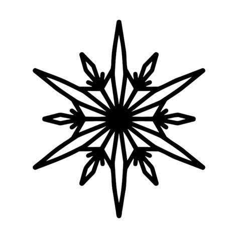 Beautiful snowflake detailed hand drawn flat vector illustration ...
