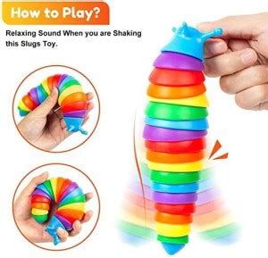 ABSESHOPER Flexible Cute Slug Fidget Sensory Toy with Joints Toy Baby ...