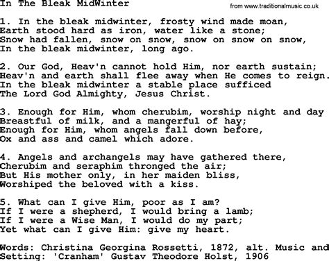 In The Bleak Midwinter Peaky Blinders Lyrics