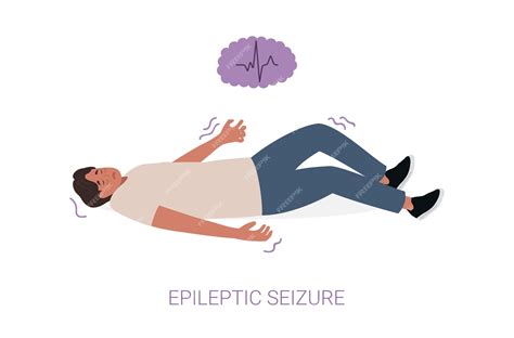 Premium Vector | Epileptic seizure Man laying on the floor and shaking ...