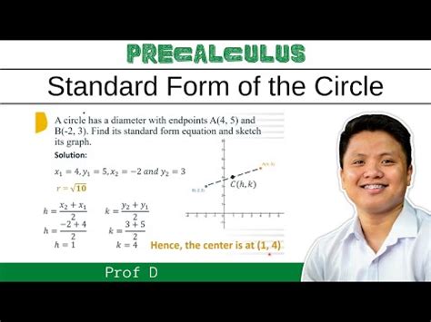 How to find the standard form of the circle - Circle - Conic Section ...