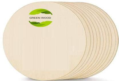 Green Wood 3.5MM Round Circle Pine MDF Board sheet 6X6 Inch 20 pcs Pine ...