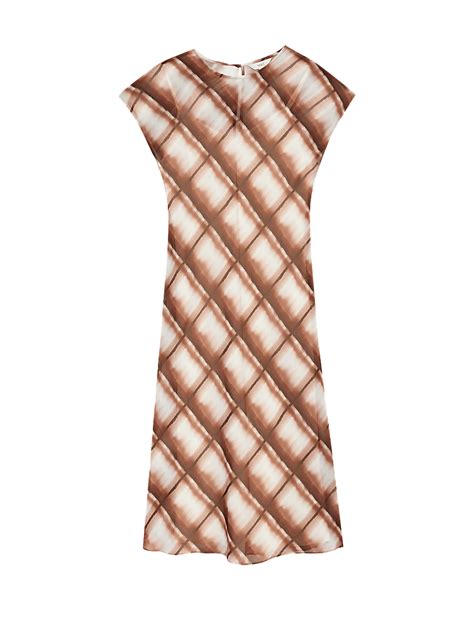 Buy Printed Round Neck Midi Column Dress at Marks & Spencer