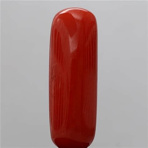 6.35 carat 7 ratti GII certified natural Italian cylindrical shape red ...