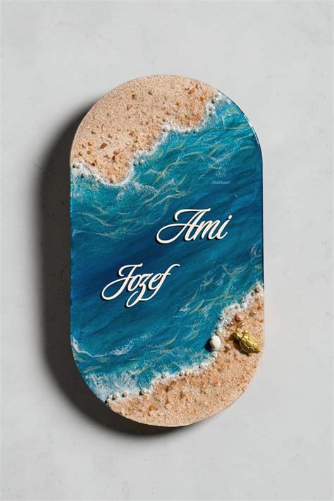 Ocean Whisper Resin Nameplate – Personalized Beach Home Décor | Shobhavo