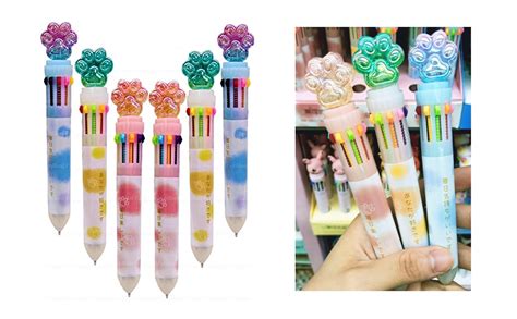 FunBlast Cat Paw Ballpoint Pens - Kawaii Pens, 0.5 Mm 10 In 1 Ball Pen ...