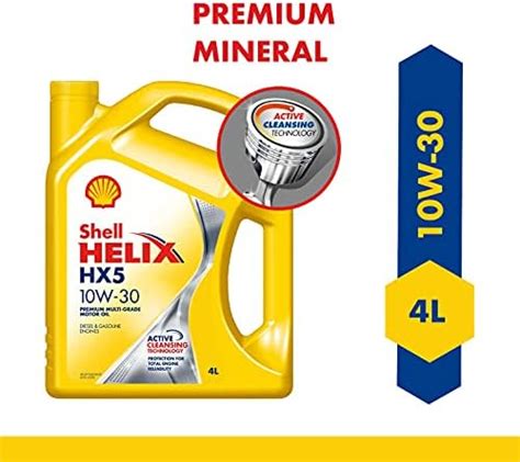 Shell Helix HX5 10W-30 SN A3/B3 Engine Oil for Cars (4L) : Amazon.in ...