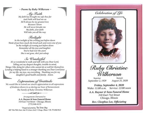 Ruby C Wilkerson Obituary | AA Rayner and Sons Funeral Homes