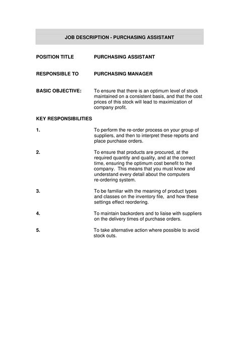 Image result for Purchasing Assistant Job Description