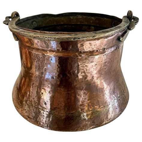 Large antique George III quality copper pot For Sale at 1stDibs