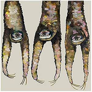 GreenBox - Sloths Hanging Out 24x24 Canvas Wall Art, by Eli Halpin ...