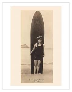 Pacifica Island Art The Surf-Rider Hawaii - Bathing Beauty in front of ...