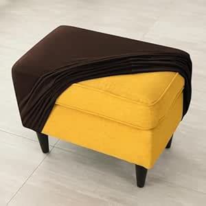 HOKIPO 210 GSM Premium Velvet Stretchable Ottoman Foot Rest Stool Cover ...