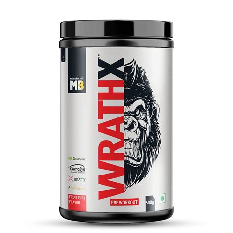 MuscleBlaze Pre Workout Wrathx With Creapure, Enxtra, & Bioperine (Fru